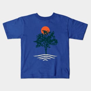 Minimalist Abstract Nature Art of Lively Tree Kids T-Shirt